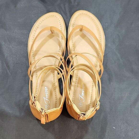 BRAND NEW FOREVER CHEERFUL-77 SOLID GLADIATOR FLAT BACK ZIPPER SANDAL - Picture 5 of 12